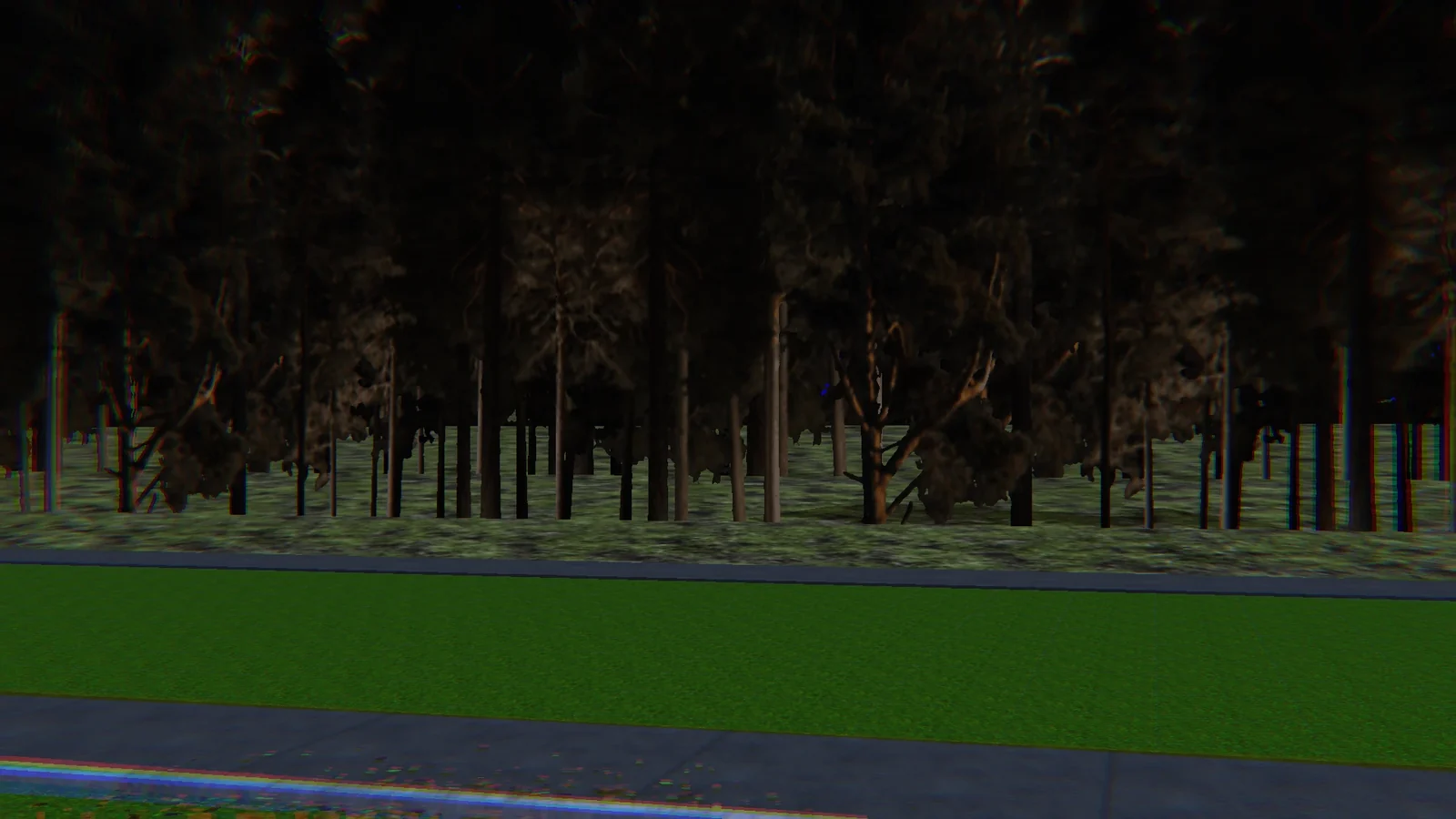 A dark tree line at night in NAGAISAN